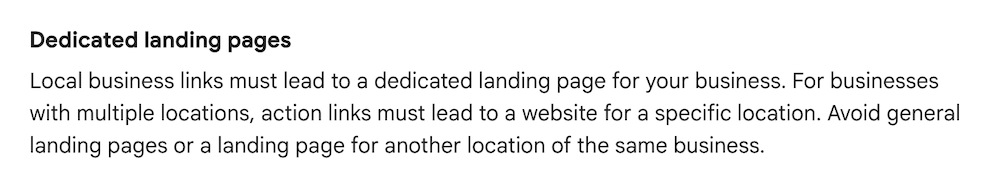 Dedicated Landing Page for your GBP