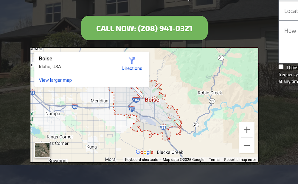 Embedding a location map - SEO elements for city service landing pages