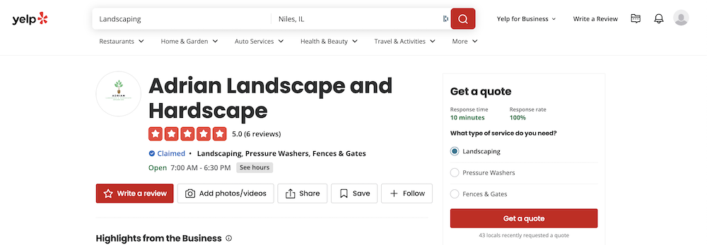 Yelp Business Citation Directory Listing Website for Google NAP