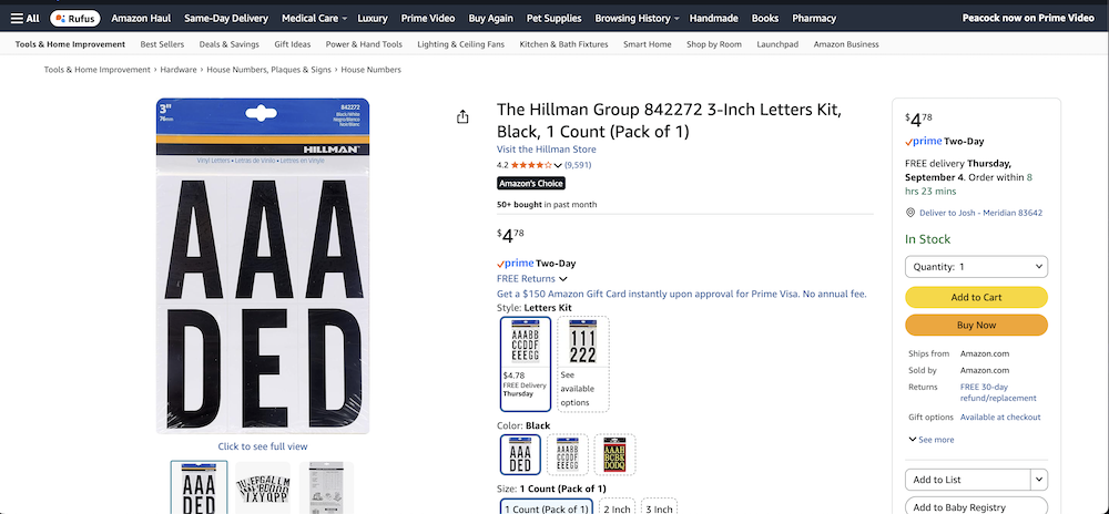 stick on letters and numbers for google business profile verification